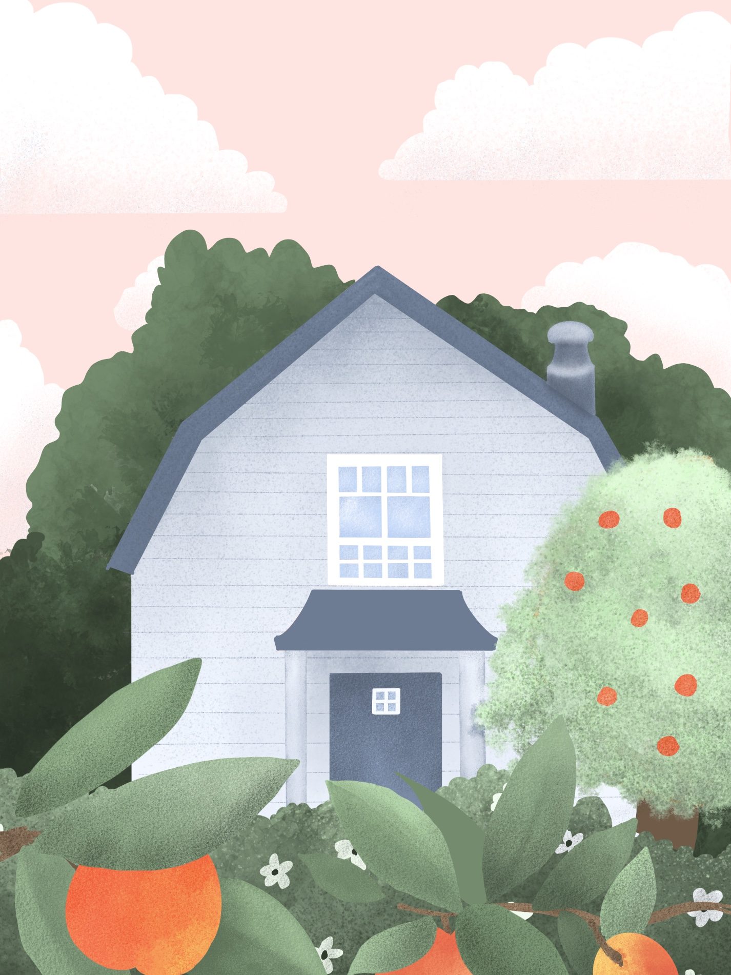 Illustration finnish house summer